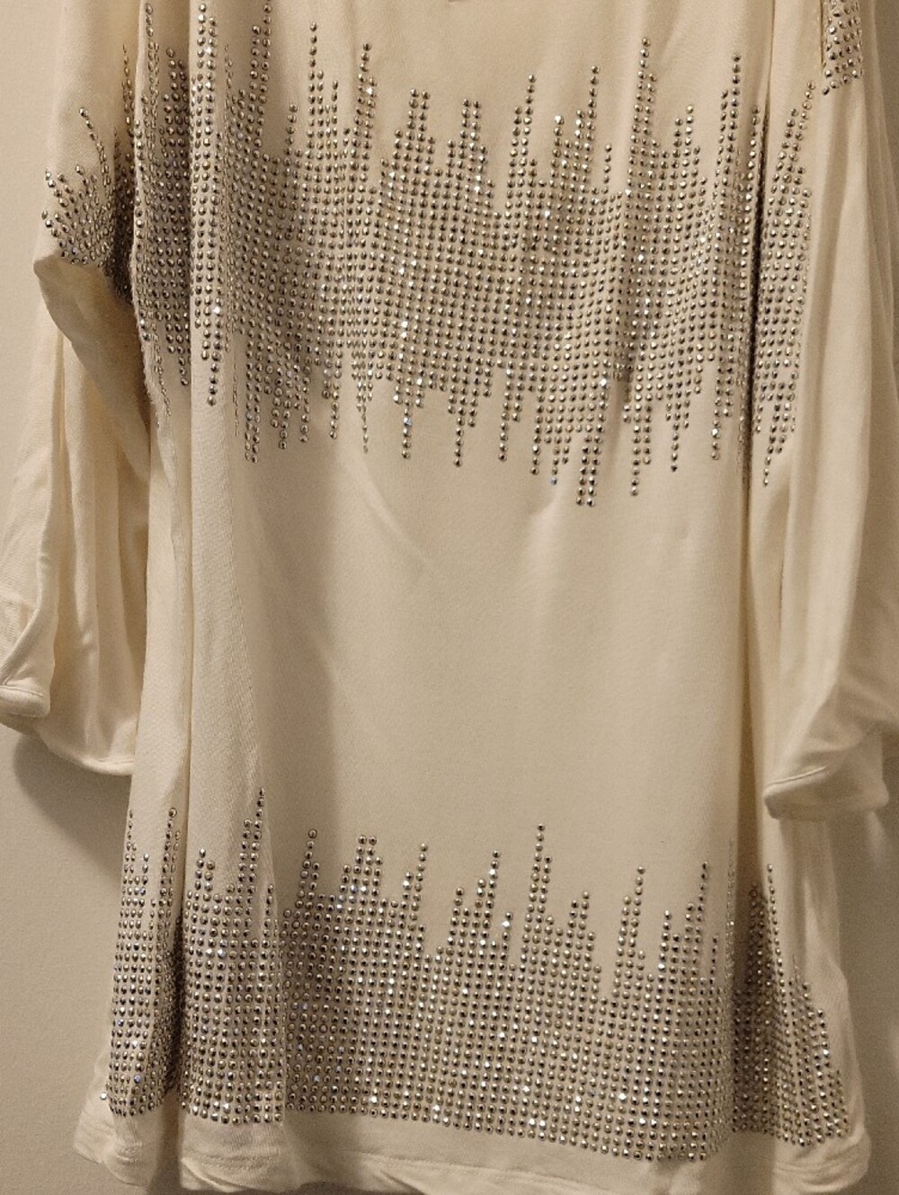 Women’s White Cold-Shoulder Rhinestone Top - Picture 4 of 4
